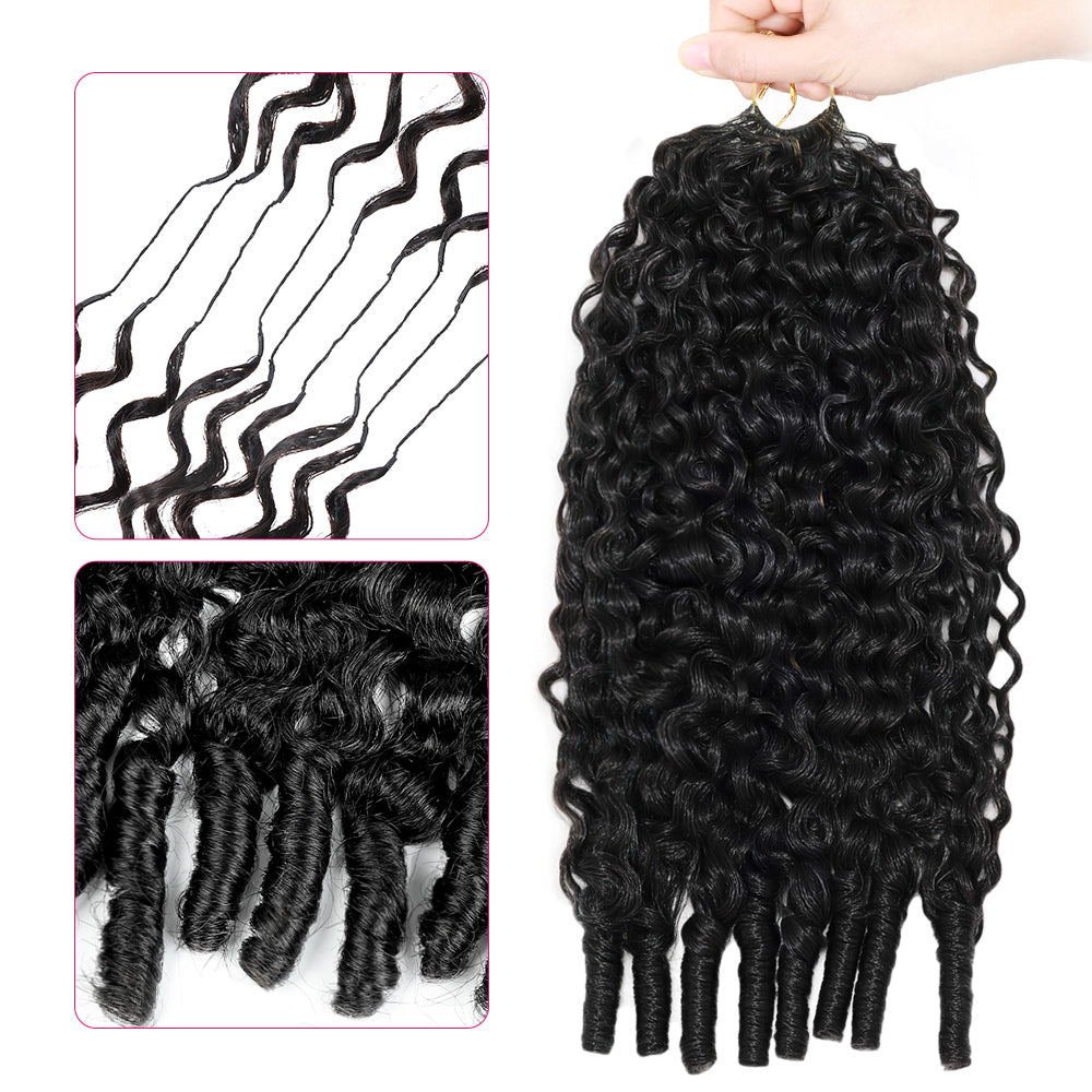 Burmese Curly Hair Extensions Held By A Hand With Close-Up Insets Showing Hair Details