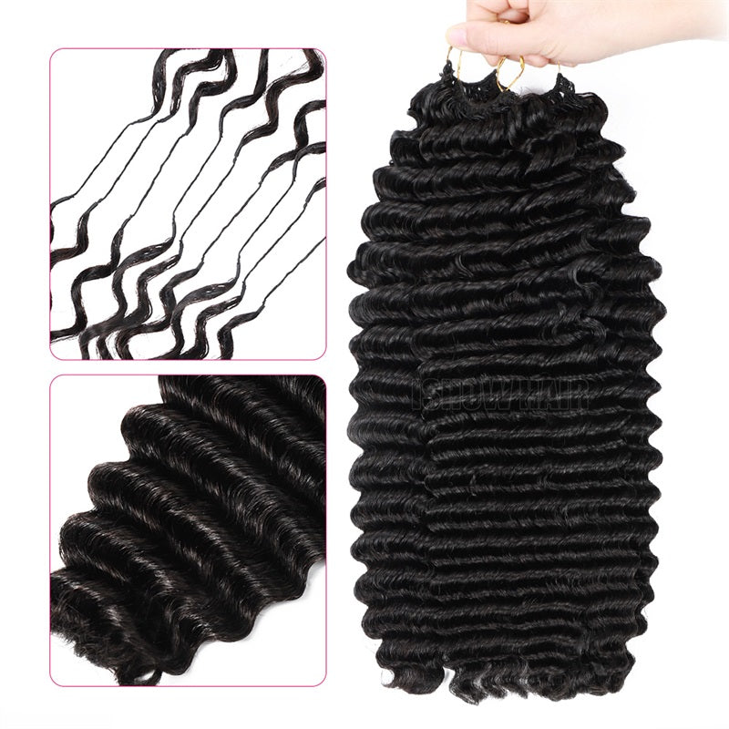 Showing Real Look Of Ishow Hair Deep Wave Crochet Human Hair Bundles