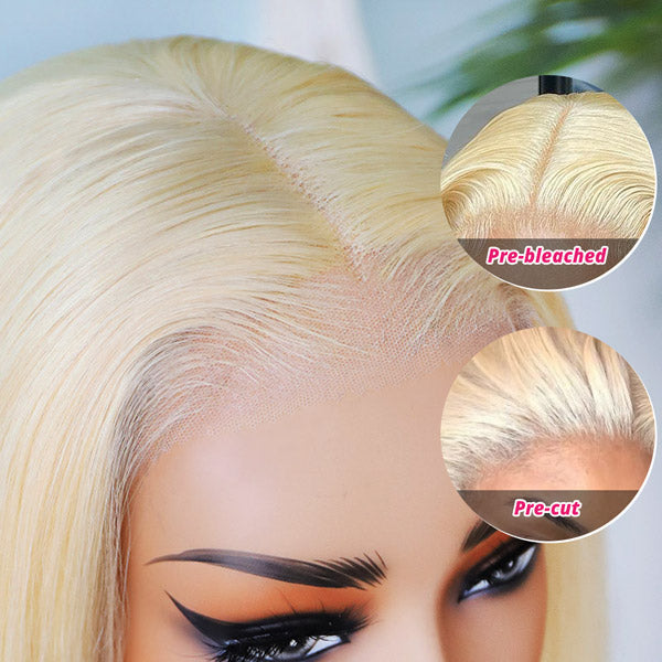 Close-Up of Ishow PPB Honey Blonde Wig With Pre-Bleached Knots and Pre-Cut Lace