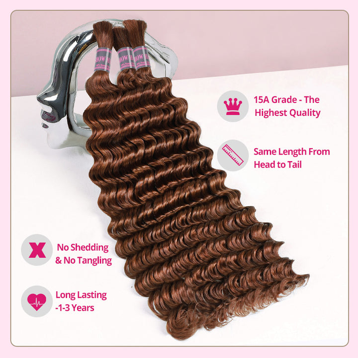 Craft flawless knotless braids with Ishow Hair 30# Color Deep Wave bulk hair—100% unprocessed raw quality for unmatched softness and longevity
