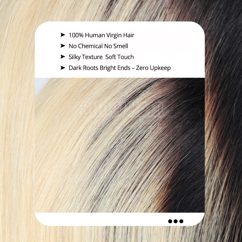 T1b 613 Color Bob Wig With Text Highlighting Features Like 100% Human Virgin Hair And Zero Upkeep.