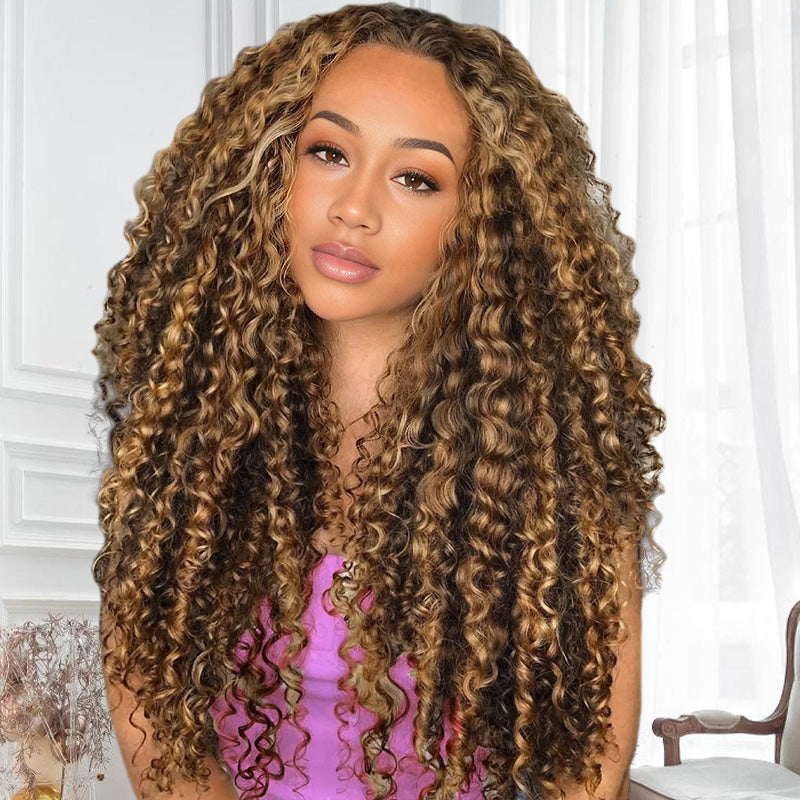 Woman With Long Burmese Curly Hair In A Room With White Curtains.
