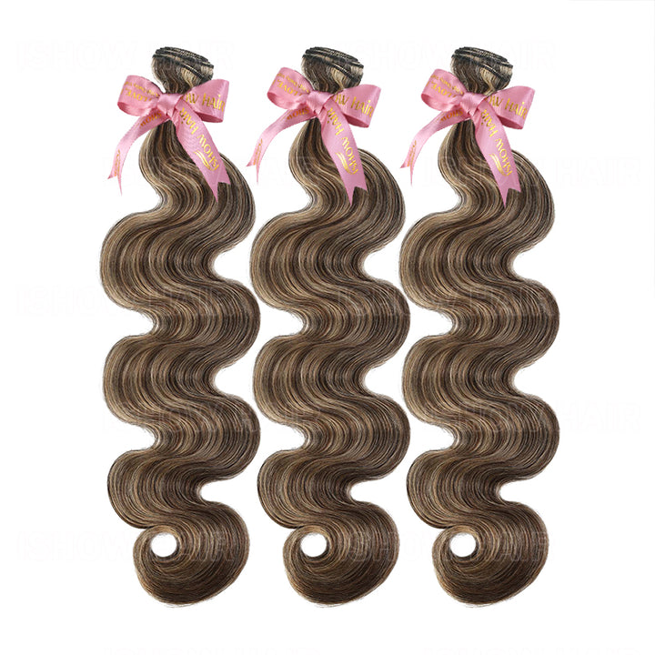 Ishow #P2/27 Premium Human Hair Bundles Gorgeous Highlight Bouncy Body Wave Hair 3 Bundles