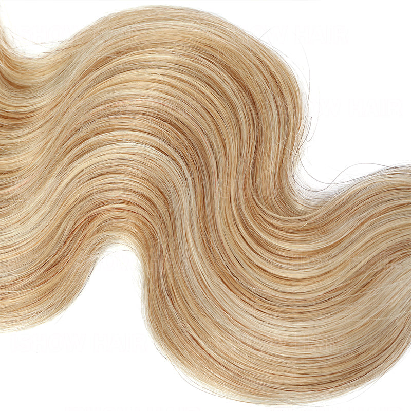 Ishow Body Wave Premium Human Hair Bundles #P27/613 Honey Blonde Highlight Hair Weaving 3 Bundles Unprocessed Raw Hair