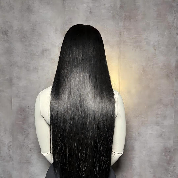 A Beautiful Woman Showing The Back Of Ishow Straight Hair.