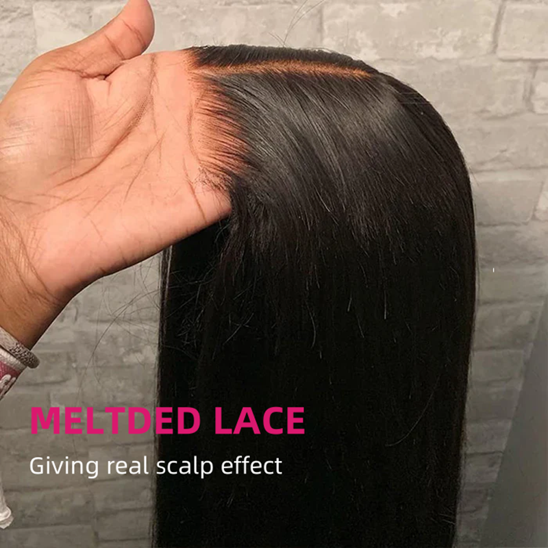 Close-Up of Melted Lace Wig Demonstrating Natural Scalp Effect for Realistic Appearance