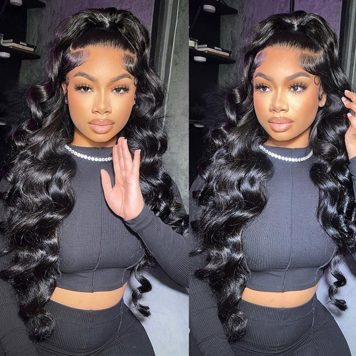 Model With Shiny Loose Wave Hairstyle Showcasing Ishow Brazilian Hair Bundles