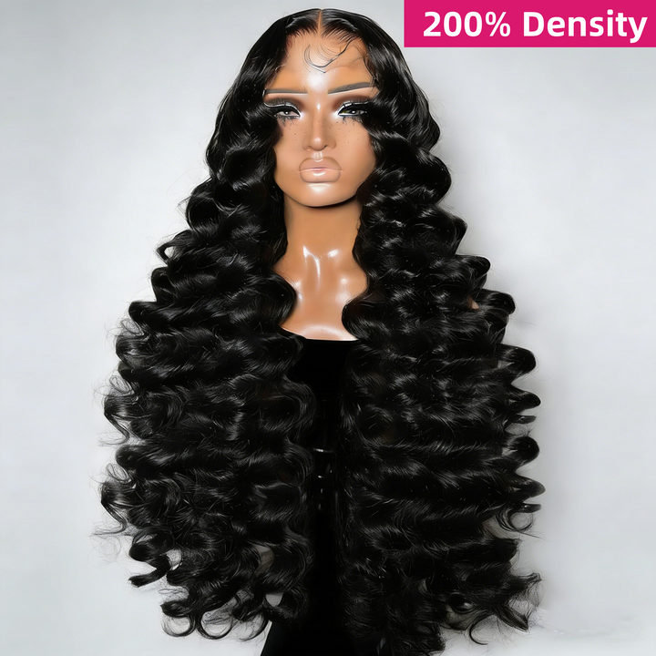 Showing Real Look Of 200% Density Loose Deep Wave Wig 