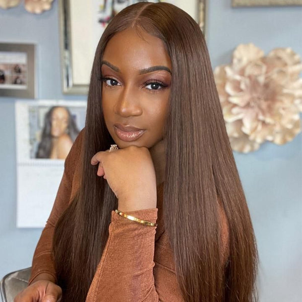 Ishow Black Friday 50% Off Deal Dark Brown Color Straight 13x4 Lace Frontal Wig