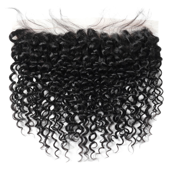 Indian Remy Human Hair Bundles Ishow Curly Wave Hair Weave 3 Bundles With Lace Frontal With Baby Hair Natural Color - IshowVirginHair