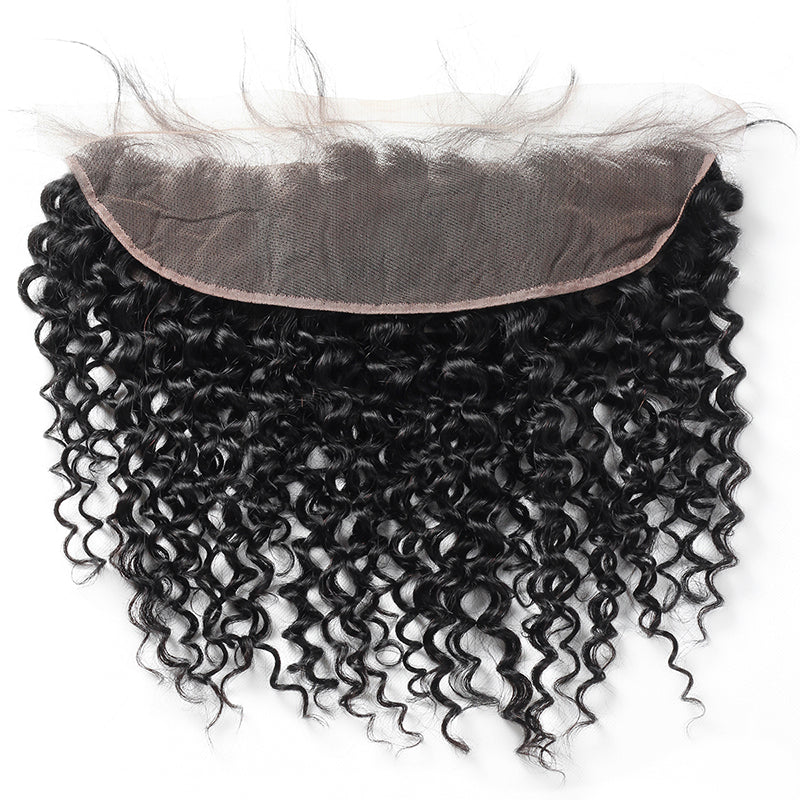 Curly Bundles with Frontal Malaysian Curly Hair 3 Bundles with 13x4 Lace Frontal