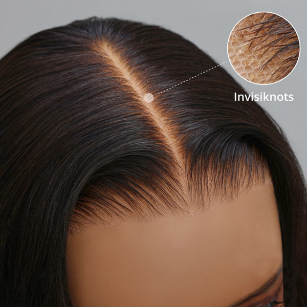 Ishow PPB™ Invisible Knots Kinky Straight Human Hair Wigs Glueless Wigs Natural Hairline Pre Cut Wigs 5x5 HD Lace Closure Wig