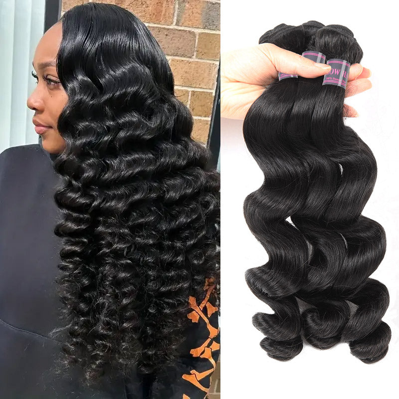 Ishow Loose Wave Bundles Indian Human Hair Weave 3 Bundles