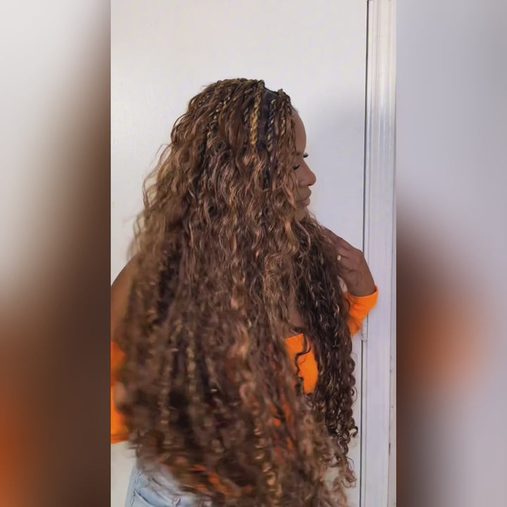 Ishow Bulk Human Hair For Braiding Highlight #4/30 Piano Color Deep Wave Boho Knotless Braids Hair Bundles No Weft