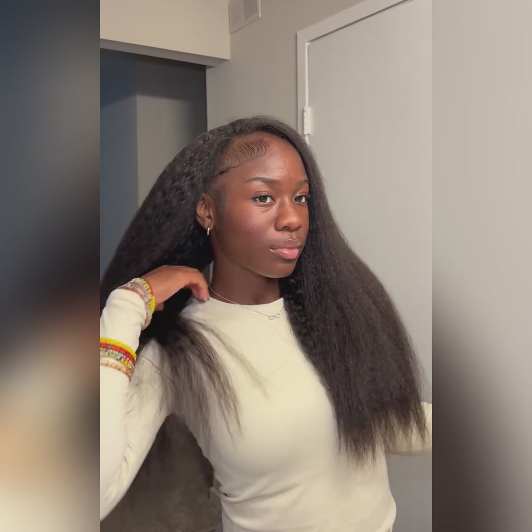 Ishow Kinky Straight Human Hair Bundles With Closure Brazilian Remy Hair 3 Bundles With Swiss Lace Closure