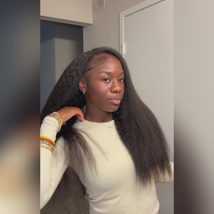 Ishow Kinky Straight Human Hair Bundles With Closure Brazilian Remy Hair 3 Bundles With Swiss Lace Closure