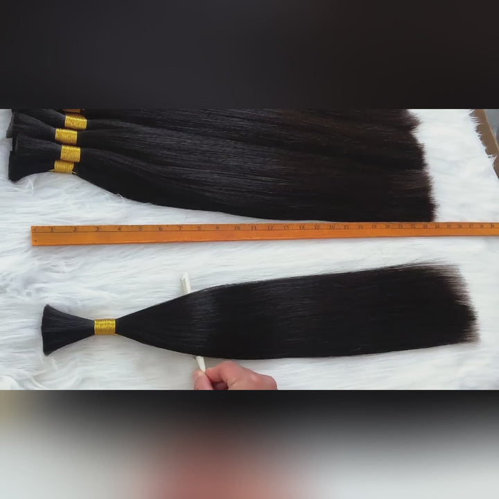 Ishow Hair Silky Straight Raw Hair Bulk Human Hair For Braiding No Weft