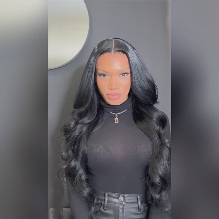 Ishow Ready To Wear 5x5 Lace Closure Wig Pull And Go Body Wave Human Hair Wigs With Invisible Drawstring