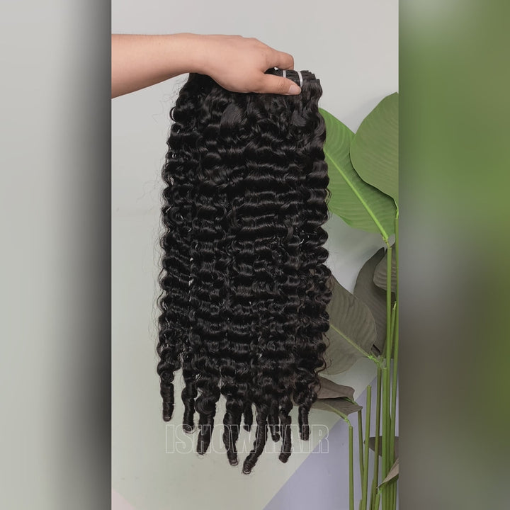 Ishow Burmese Curly Bundles Hair Unprocessed Virgin Human Hair 3 Bundles Extensions