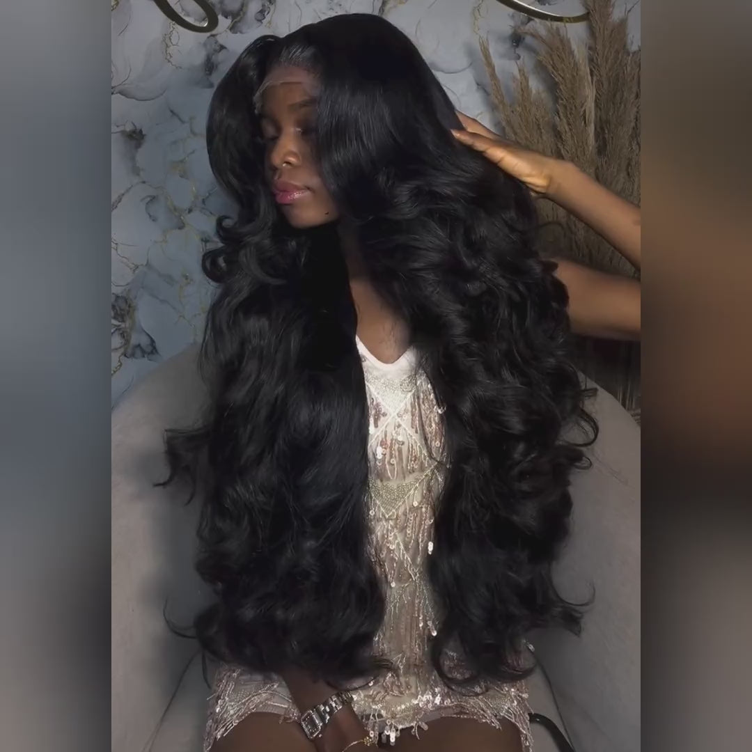 Long HD Undetectable 32" 34" 36" 38" 40" Glueless Human Hair Wigs 180% Density 13x4 Straight Body Wave Loose Deep Wave Curly Lace Front Wig
