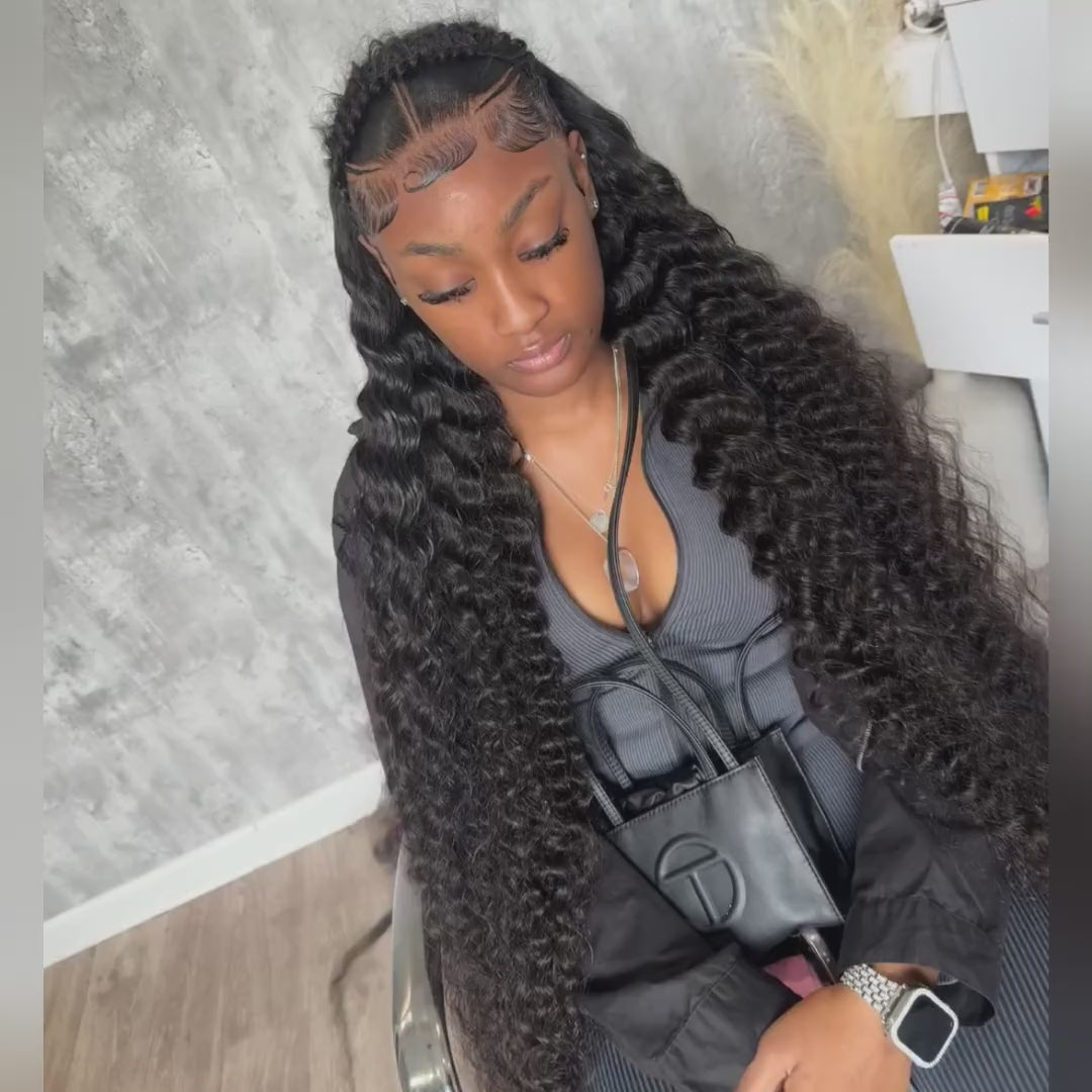 Long HD Undetectable 32" 34" 36" 38" 40" Glueless Human Hair Wigs 180% Density 13x4 Straight Body Wave Loose Deep Wave Curly Lace Front Wig