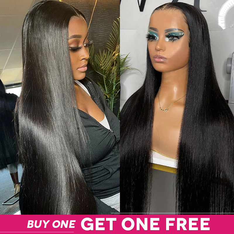 [Ishow Bogo Free] Straight Hair Human Hair Wigs 4x4 Lace Closure Glueless Wigs Pre Plcuked