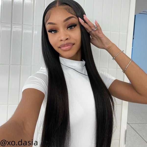 Long HD Undetectable 32" 34" 36" 38" 40" Glueless Human Hair Wigs, 180% Density 13x4 Straight Body Wave Loose Deep Wave Curly Lace Front Wig