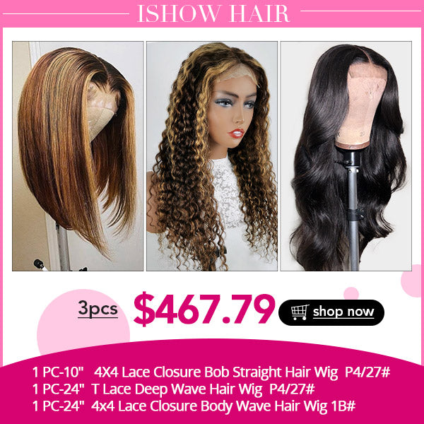 Ishow Wholesale Human Hair Wigs : Short BOB Wig/ 4x4 Lace CLosure Wig/ T Lace Front Closure Wig - IshowHair