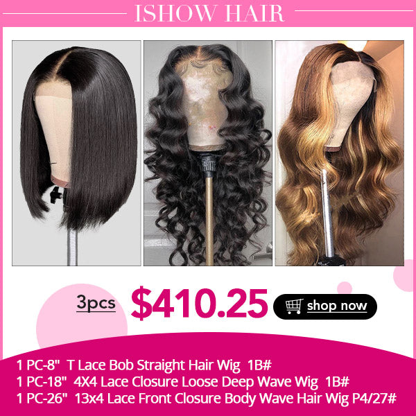 Ishow Wholesale Human Hair Wigs : Short Bob Straight Wig/ 4x4 Lace CLosure Wig/ 13x4 Lace Front Closure Wig - IshowHair