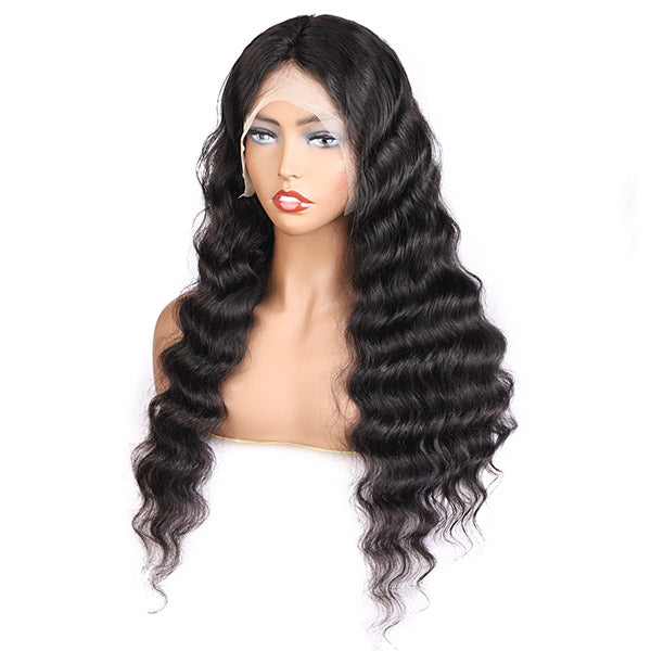 Loose Wave Lace Front Closure Wig, 13x4 HD Transparent Brazilian Human Hair Wigs - IshowHair