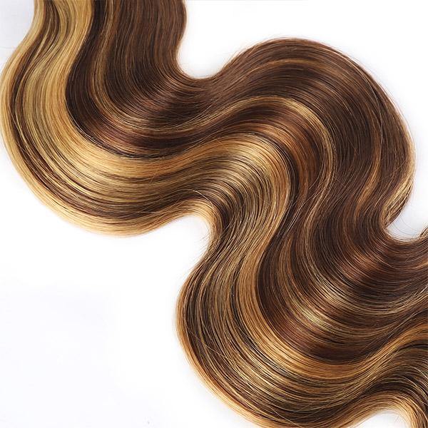 Brazilian Honey Blonde P4/27 Color Body Wave Human Hair 3 Bundles, New Arrival Ombre Color Human Hair Extensions - IshowHair