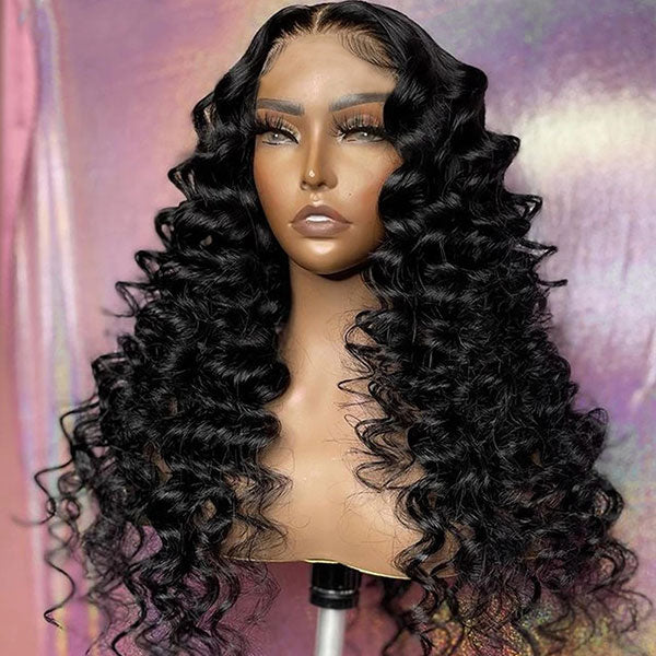 Ishow Loose Deep Wave HD Lace Frontal Wig Pre-Plucked Glueless Human Hair Wigs 13x4 Transparent Lace Wig