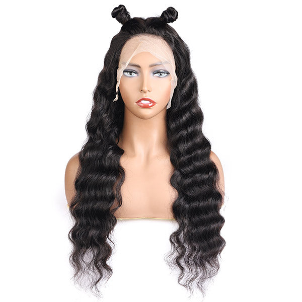 Loose Wave Lace Front Closure Wig, 13x4 HD Transparent Brazilian Human Hair Wigs - IshowHair