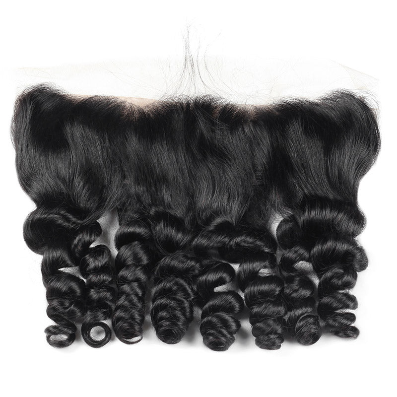 Ishow Hair Brazilian Loose Wave Hair 3 Bundles with 13*4 Lace Frontal