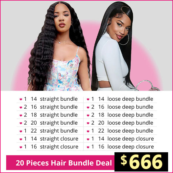 Ishow Hair Wholesale Hair Bundles With Lace Closure $666 Package Deal (20 Pc Hair)