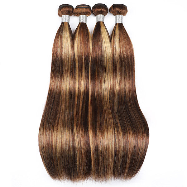 Ishow Hair P4/27 Honey Blonde Straight Hair Wave Sample  Human Hair Bundles 8-30 Inch - IshowHair