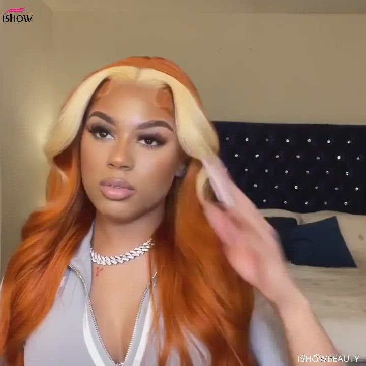 Ginger Blonde Wig Body Wave Human Hair Wigs HD Lace Front Wig 30 Inch