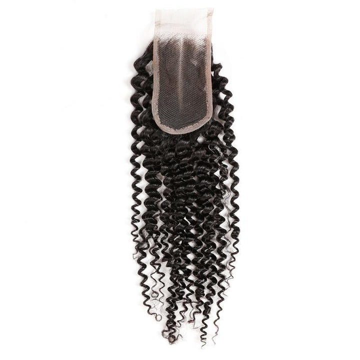 Brazilian Curly Wave 100% Human Hair Bundles With 2*4 Closure Swiss Lace - IshowVirginHair