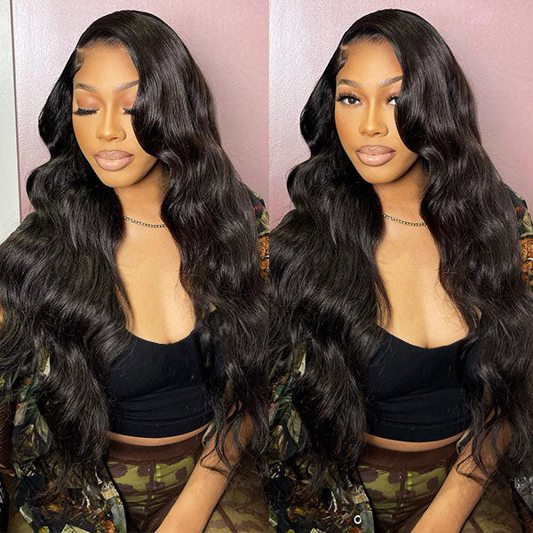 Ishow Body Wave Wig 4x4 Lace Closure Wig Malaysian HD Lace Wigs Pre Plucked Human Hair Wigs 250% Density