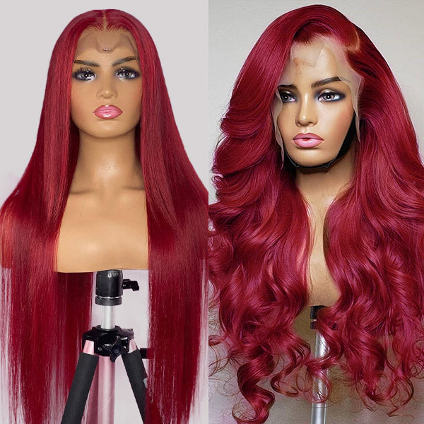 burgundy wig for adding length and volume