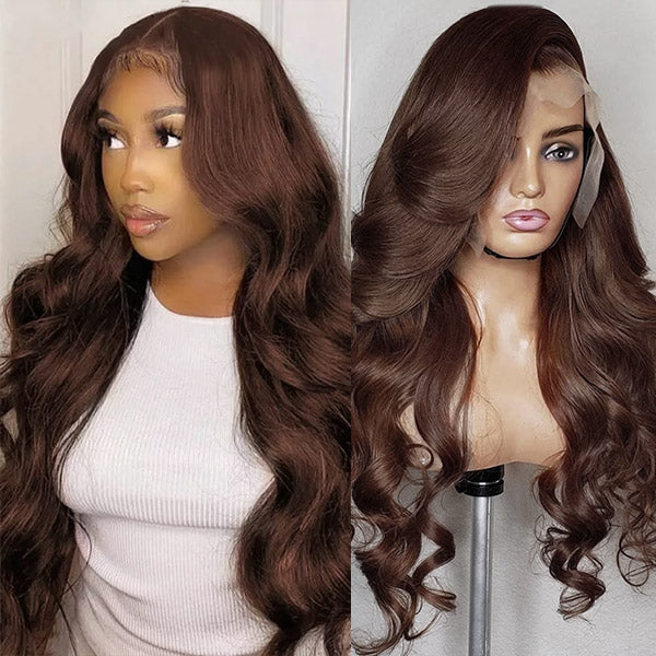 Ishow Flash Sale 4# Natural Brown Body Wave Lace Front Wigs 70% Off