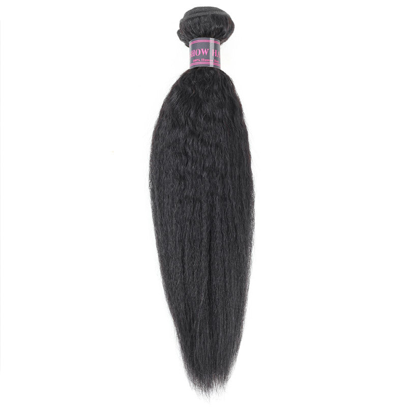 Ishow Yaki Straight Hair Weave Bundles Human Hair Bundles Yaki Human Hair Extension Natural Black Color - IshowVirginHair