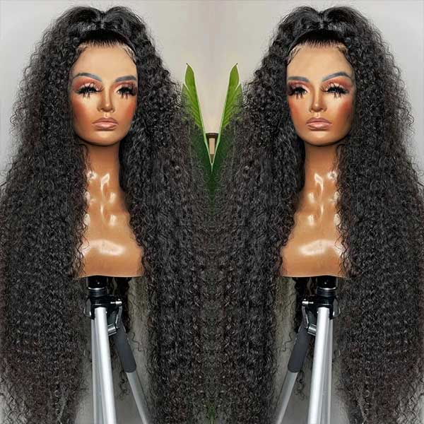 Ishow Curly Human Hair 13x4 Lace Frontal Wig Pre-Plucked Glueless Lace Wigs 32 Inch Long Hair Wigs