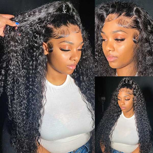 Ishow Pre-Plucked Glueless Lace Front Wigs Deep Wave Human Hair Wigs 13x4 HD Lace Wigs