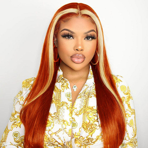 Ginger Wig 13x4 Blonde Human Hair Wigs Straight Hair Lace Front Wigs With Baby Hair