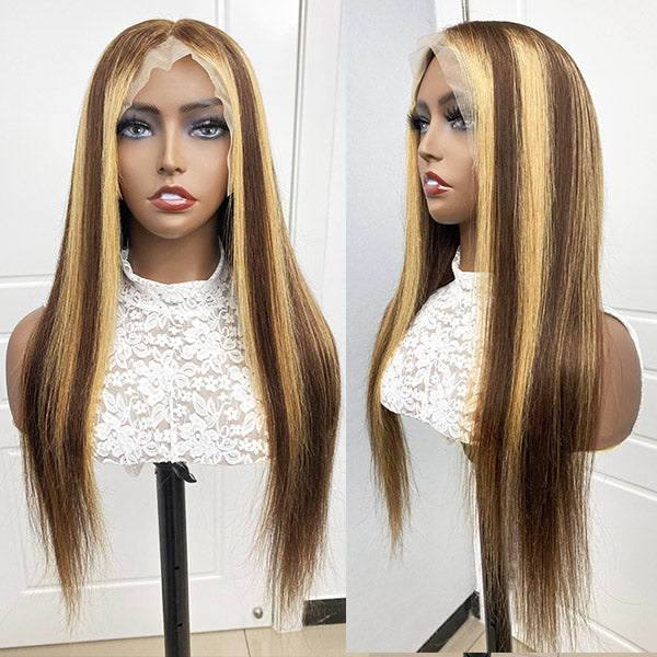 Flash Sale Highlight Wigs Straight 13X4 Lace Front Wigs $138.88 To Get 20 Inch Wig