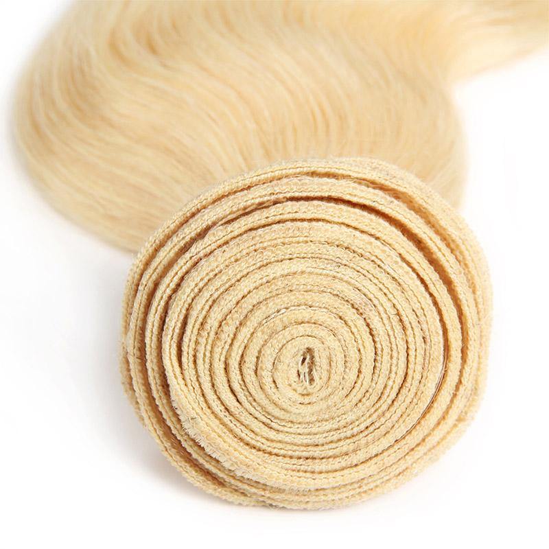 Remy Hair Body Wave 3 Bundles With Lace Closure 613 Blonde Hair - IshowVirginHair