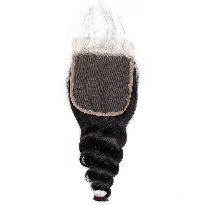 Virgin Peruvian Loose Wave 3 Bundles with 4*4 Lace Closure Ishow Hair Deals - IshowHair