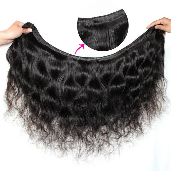 Virgin Indian Hair Body Wave Weave 4 Bundles With Lace Closure Ishow Hair