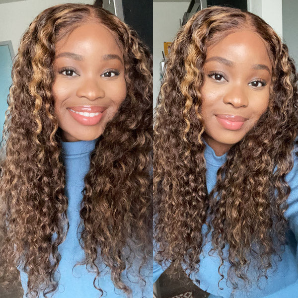 4x4 Lace Front Kinky Honey selling Brown Wig 24